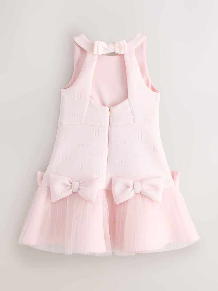 Baker by Ted Baker Mesh 3D Bow Hem Embossed Scuba Dress - Image 2 of 5 Baker by Ted Baker Mesh 3D Bow Hem Embossed Scuba Dress - Image 2 of 5