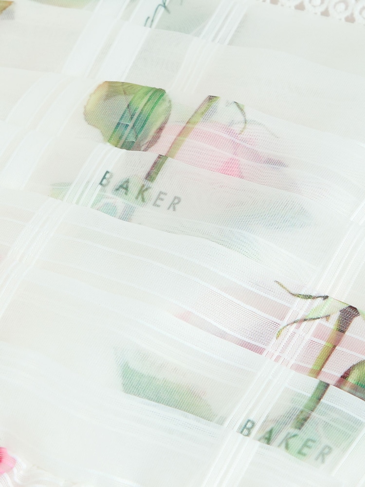 Baker by Ted Baker Burnout Organza Floral Tiered Midi White Dress - Image 12 of 12