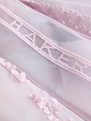 Baker by Ted Baker Lilac Purple Floral Trellis Lace Overlay Organza Dress & Cape - صورة 12 من 15