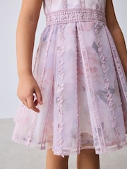 Baker by Ted Baker Lilac Purple Floral Trellis Lace Overlay Organza Dress & Cape - صورة 8 من 15