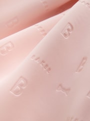 Baker by Ted Baker Pink Organza Frill Sleeve Embossed Scuba Dress - Image 4 of 4