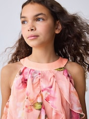 Baker by Ted Baker Floral Halter Waterfall Dress - Image 4 of 10