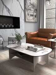 Centrepiece Champagne Silver Aspen Coffee Table With Shelf - Image 1 of 4