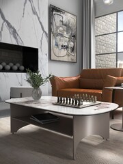 Centrepiece Champagne Silver Aspen Coffee Table With Shelf - Image 4 of 4