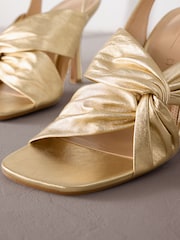 Dorado - Signature Premium Leather Twist Heeled Sandals - Imagen 4 de 6