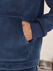 Marineblau/blau - Jersey Textured Ribbed Hoodie - Bild 10 von 13