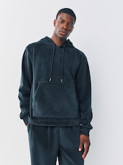 Marineblau/blau - Jersey Textured Ribbed Hoodie - Bild 6 von 13