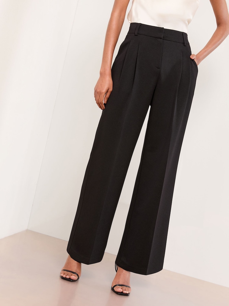 Lipsy Premium Twill Wide Leg Trousers - Imagem 1 de 4