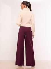 Lipsy Burgundy Red High Waist Wide Leg Trousers - Image 4 of 4