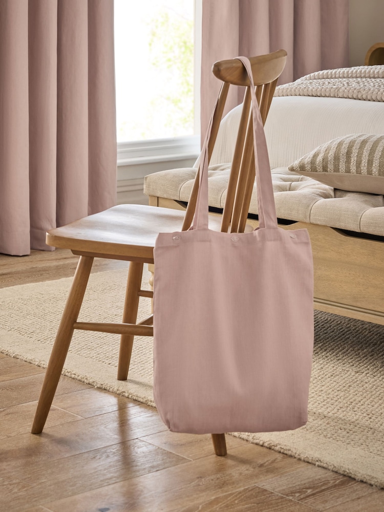 Blush Pink Blackout/Thermal Cotton Eyelet Curtains - Image 7 of 7