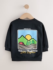 Black Scene Printed Crew Neck Cotton Sweatshirt (3mths-7yrs) - Image 2 of 4