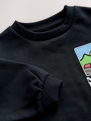 Black Scene Printed Crew Neck Cotton Sweatshirt (3mths-7yrs) - Image 3 of 4