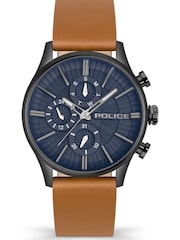 Police Barter Gun Multi Dial Tan Leather Strap Brown Watch - Image 1 of 4