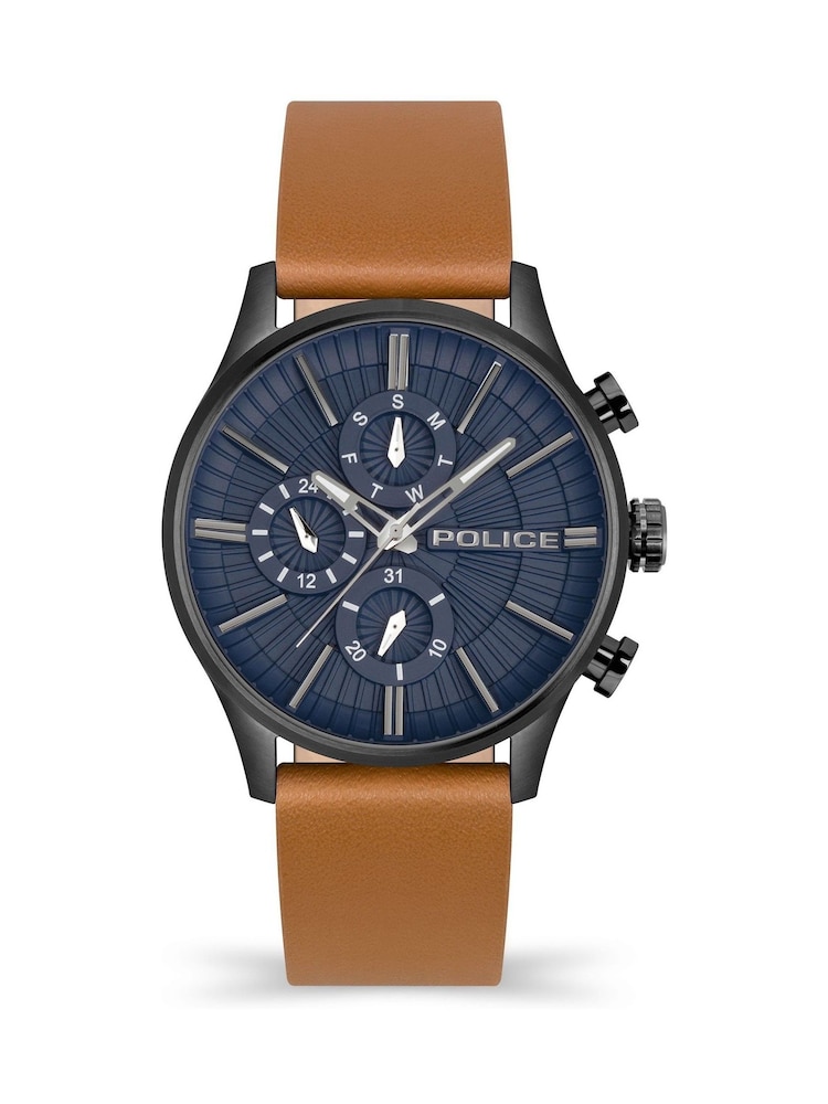 Police Barter Gun Multi Dial Tan Leather Strap Brown Watch - Image 4 of 4 Police Barter Gun Multi Dial Tan Leather Strap Brown Watch - Image 4 of 4