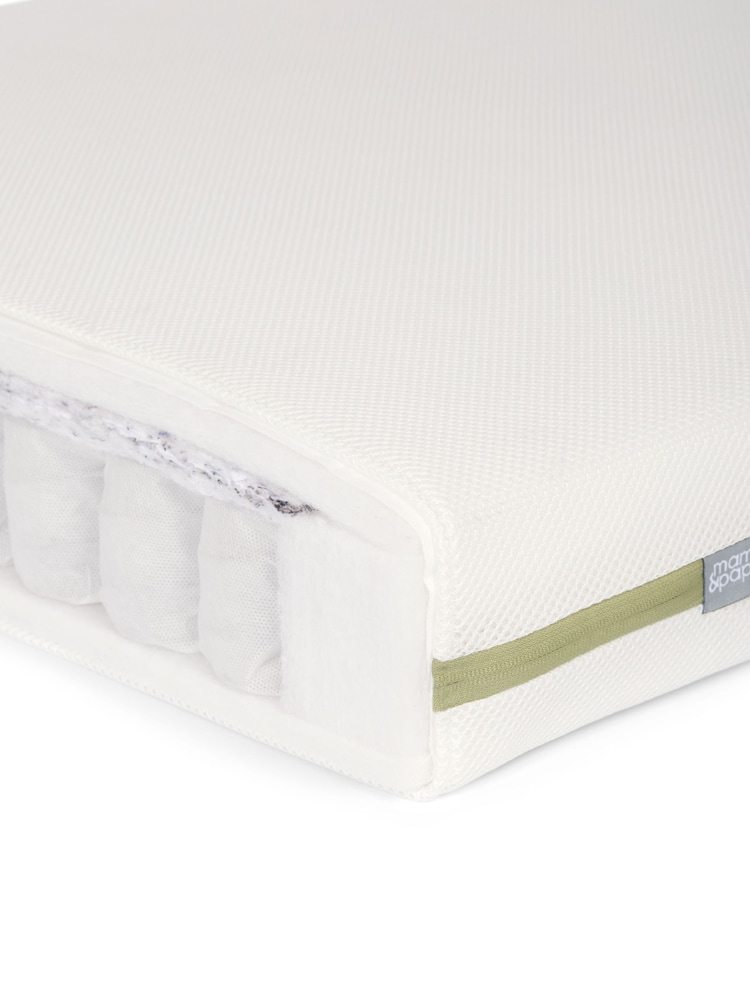 Mamas & Papas Light Oak Atlas Cot Bed & Pocket Spring Mattress - Image 2 of 4
