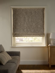 Ochre/Natural Ready Made Blackout/Thermal Textured Chenille Roman Blinds - Image 2 of 6