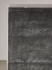 Charcoal Grey Ready Made Blackout/Thermal Plush Chenille Roman Blinds - Image 7 of 8
