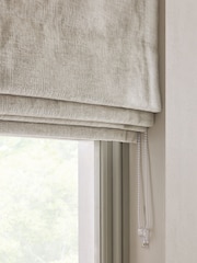 Natural Ready Made Blackout/Thermal Plush Chenille Roman Blinds - Image 3 of 6