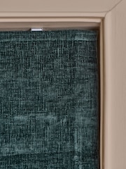 Navy Blue Ready Made Blackout/Thermal Plush Chenille Roman Blinds - Image 5 of 8