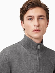 AllSaints Grey Kilburn Zip Funnel Jumper - Image 2 of 7