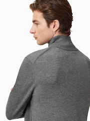 AllSaints Grey Kilburn Zip Funnel Jumper - Image 4 of 7