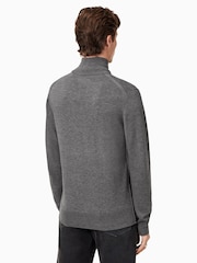 AllSaints Grey Kilburn Zip Funnel Jumper - Image 5 of 7