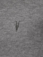 AllSaints Grey Kilburn Zip Funnel Jumper - Image 7 of 7