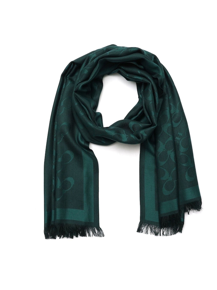COACH Blue Bias Signature C Oblong Scarf - Image 1 of 4