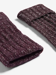 Lipsy Berry Shimmer Ribbed Knitted Gloves - Image 3 of 3