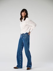 ONLY Blue High Waist Wide Fit Jeans - Image 1 of 6