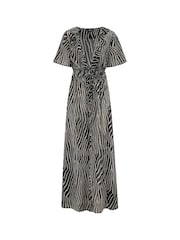 Pour Moi Black Frill Detail Double Tie Chiffon Kimono - Image 6 of 7