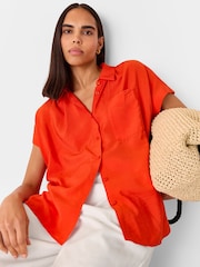 Whistles Red Nicola Button Through Shirt - Image 1 of 5