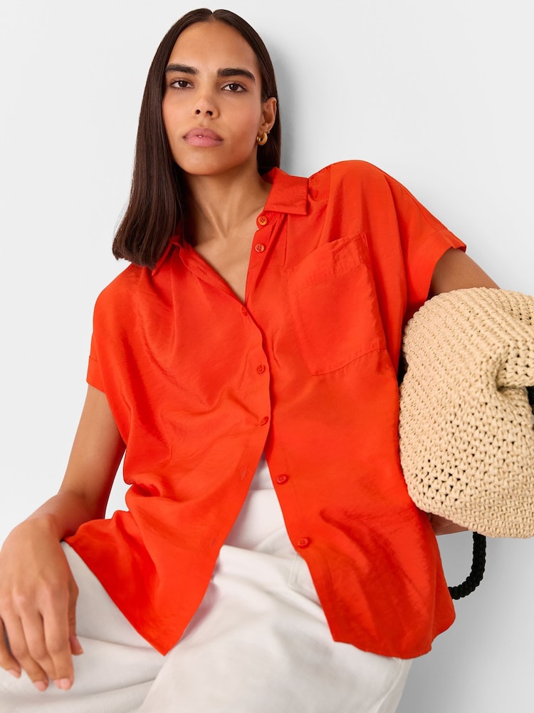 Whistles Red Nicola Button Through Shirt - Image 1 of 5