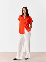 Whistles Red Nicola Button Through Shirt - Image 3 of 5