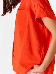 Whistles Red Nicola Button Through Shirt - Image 4 of 5