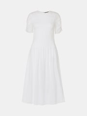 Whistles White 100% Cotton Avery Smocked Dress - Image 5 of 5