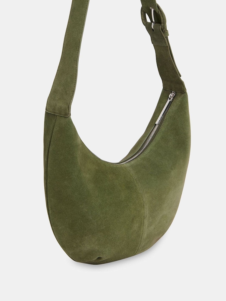 Whistles Green Sia Curved Cross-Body Bag - Image 2 of 4