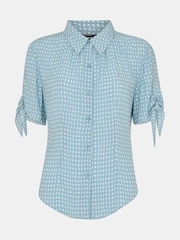 Whistles Blue Oval Spot Tie Sleeve Shirt - Image 5 of 5