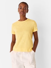 Whistles Yellow 100% Cotton Emily Ultimate T-Shirt - Image 1 of 5