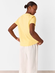 Whistles Yellow 100% Cotton Emily Ultimate T-Shirt - Image 2 of 5