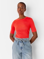 Whistles Red Slim Crew Neck Top - Image 1 of 5
