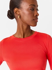 Whistles Red Slim Crew Neck Top - Image 2 of 5