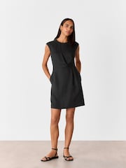 Whistles Black Twist Detail Mini Dress - Image 1 of 5