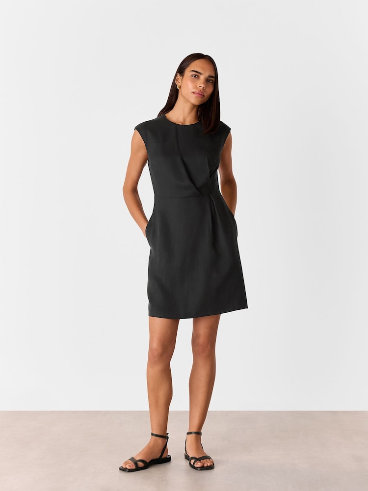 Whistles Black Twist Detail Mini Dress - Image 1 of 5
