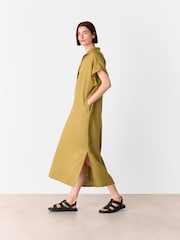 Whistles Green Maddie 100% Linen Shirt Dress - Image 1 of 5