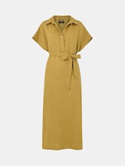 Whistles Green Maddie 100% Linen Shirt Dress - Image 5 of 5