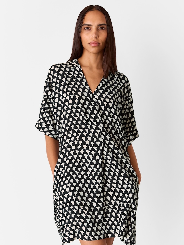 Whistles Black Triangle Relaxed Short Dress - Image 1 of 4