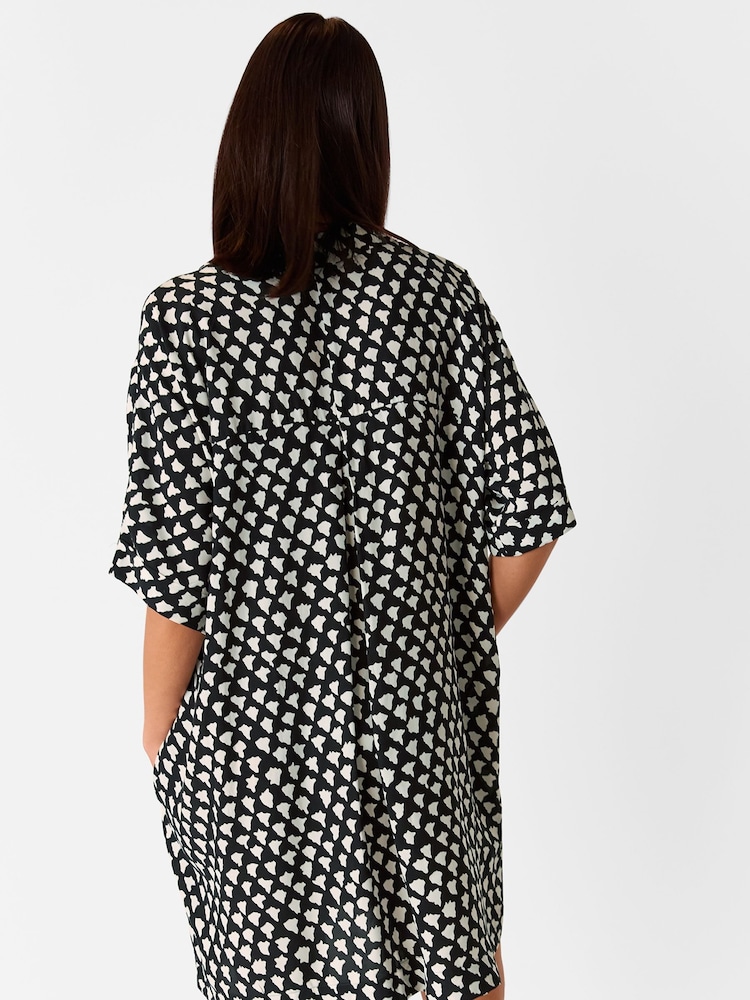 Whistles Black Triangle Relaxed Short Dress - Image 2 of 4
