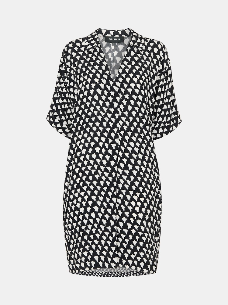 Whistles Black Triangle Relaxed Short Dress - Image 4 of 4