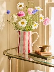 Nina Campbell Pink Candy Stripe Jug Vase - Image 1 of 5